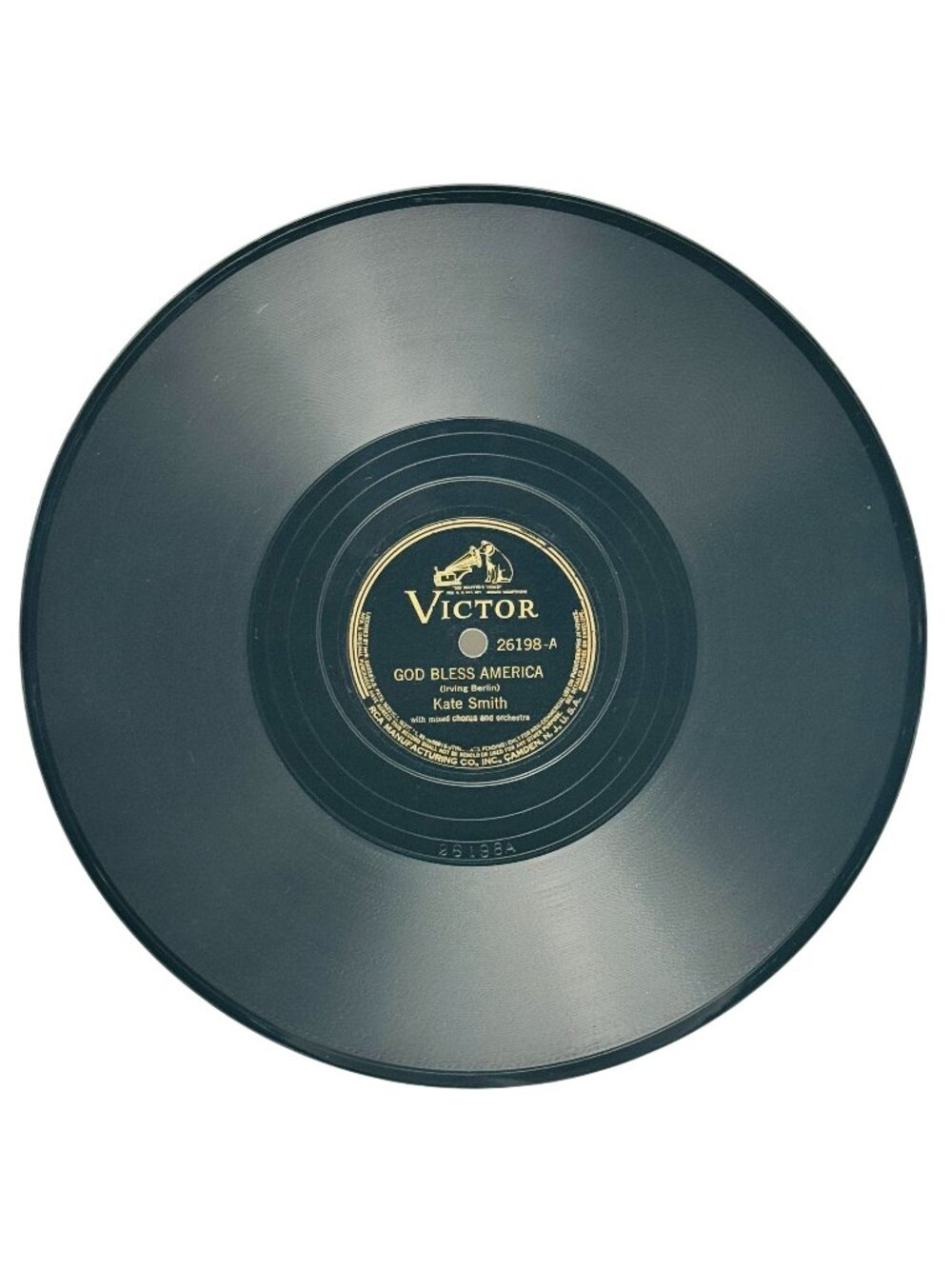 Kate Smith God Bless America 78 RPM 10-Inch Shellac Record Victor 26198 VG+